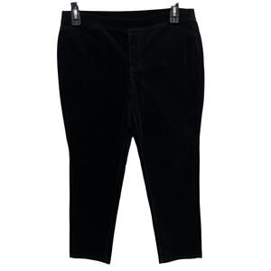 J. Jill Pull On Black Corduroy Velvet Pants Medium Petite MP Stretch Elastic